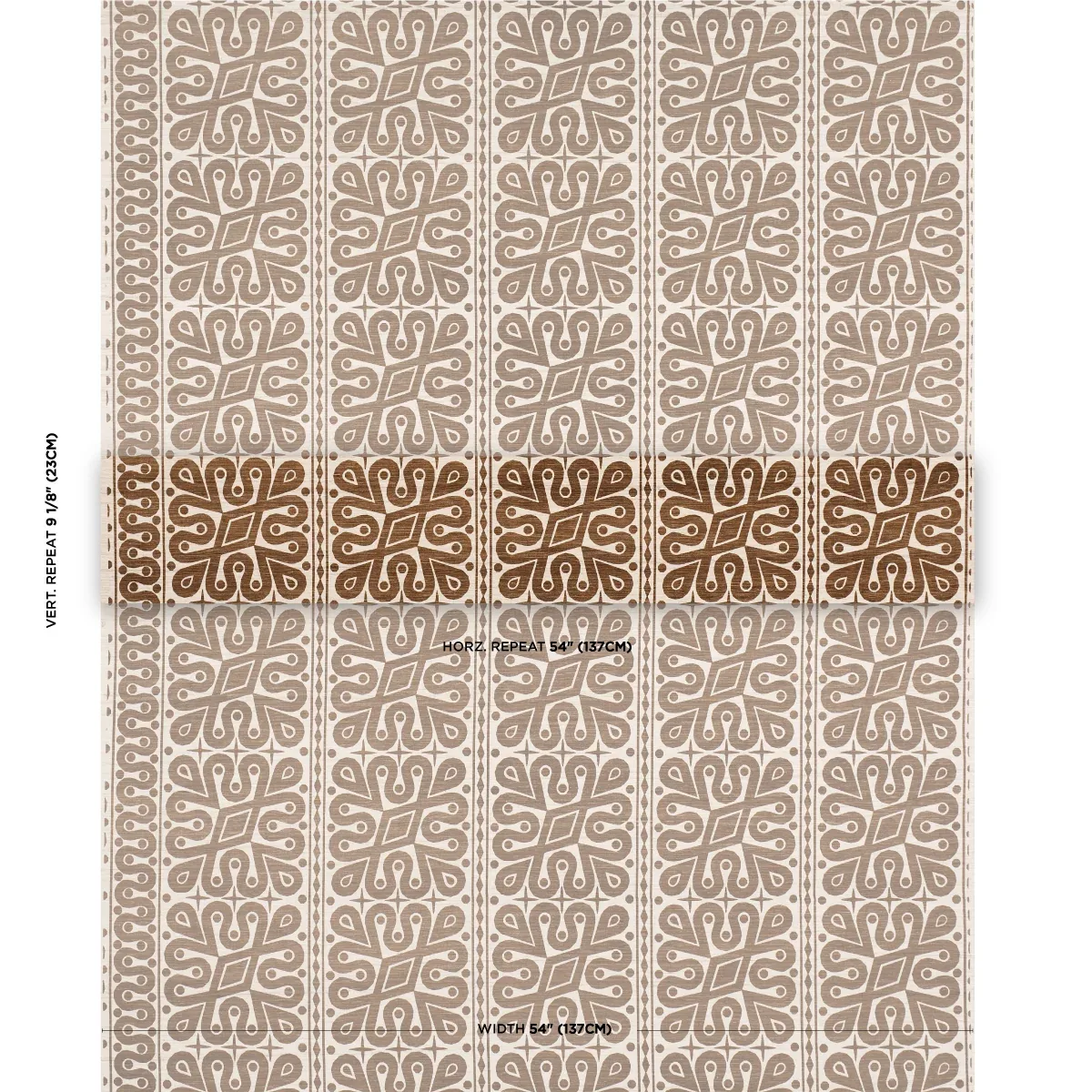 BORNEO SILK Fabric – BROWN | Schumacher | Wallpaper Twins BORNEO SILK fabric BROWN color by Schumacher