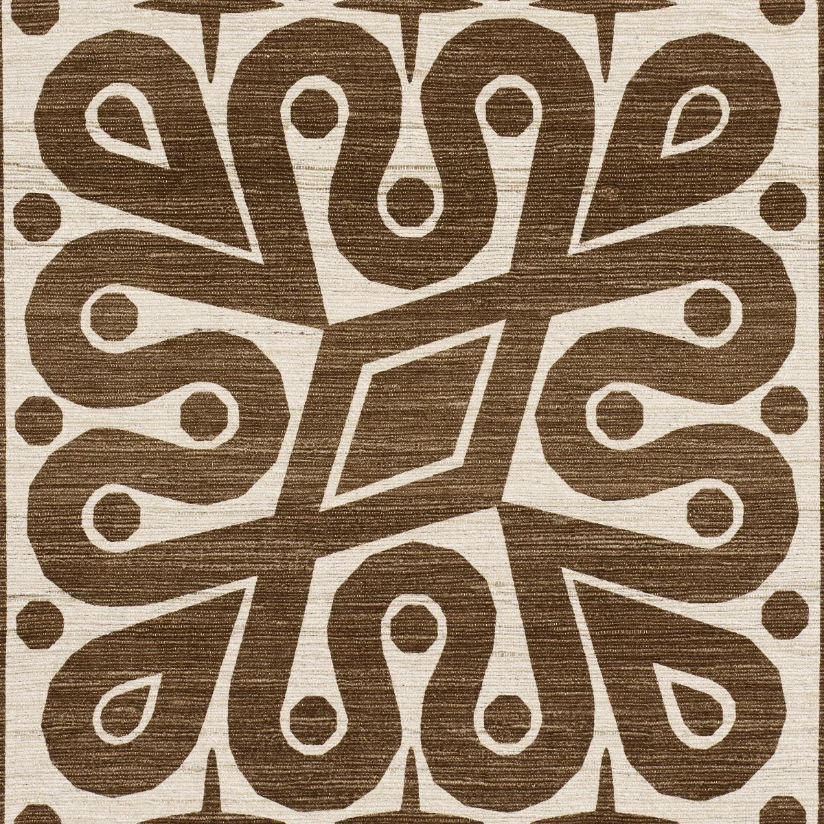 BORNEO SILK Fabric – BROWN | Schumacher | Wallpaper Twins BORNEO SILK fabric BROWN color by Schumacher