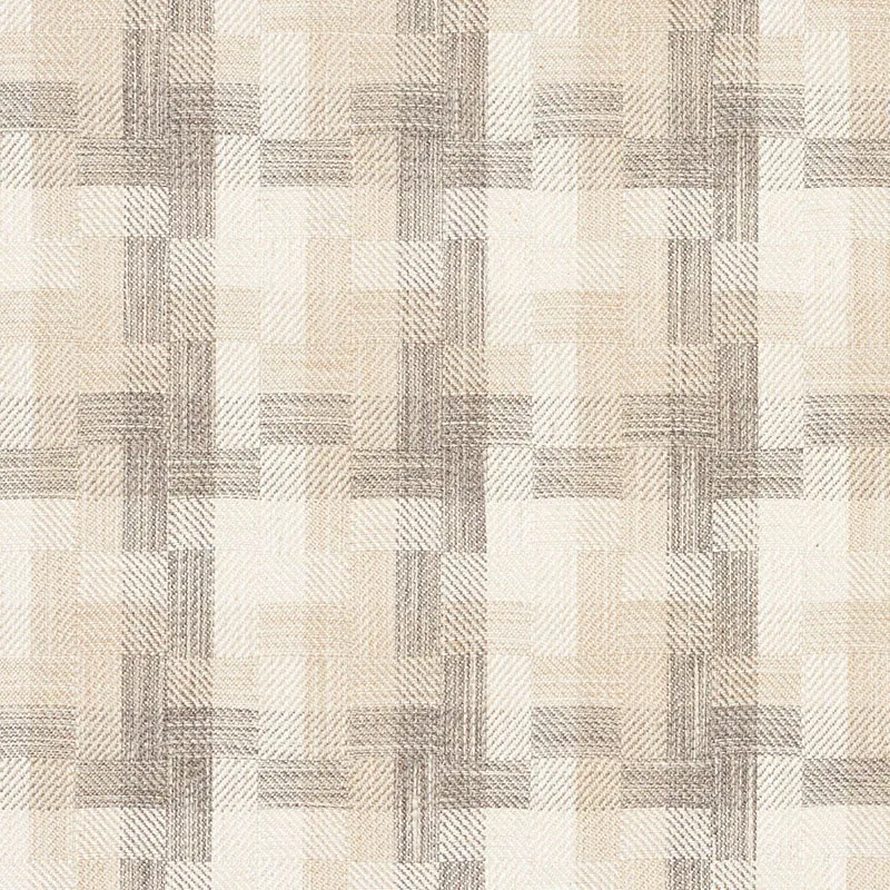 BORO PLAID fabric NATURAL color by Schumacher