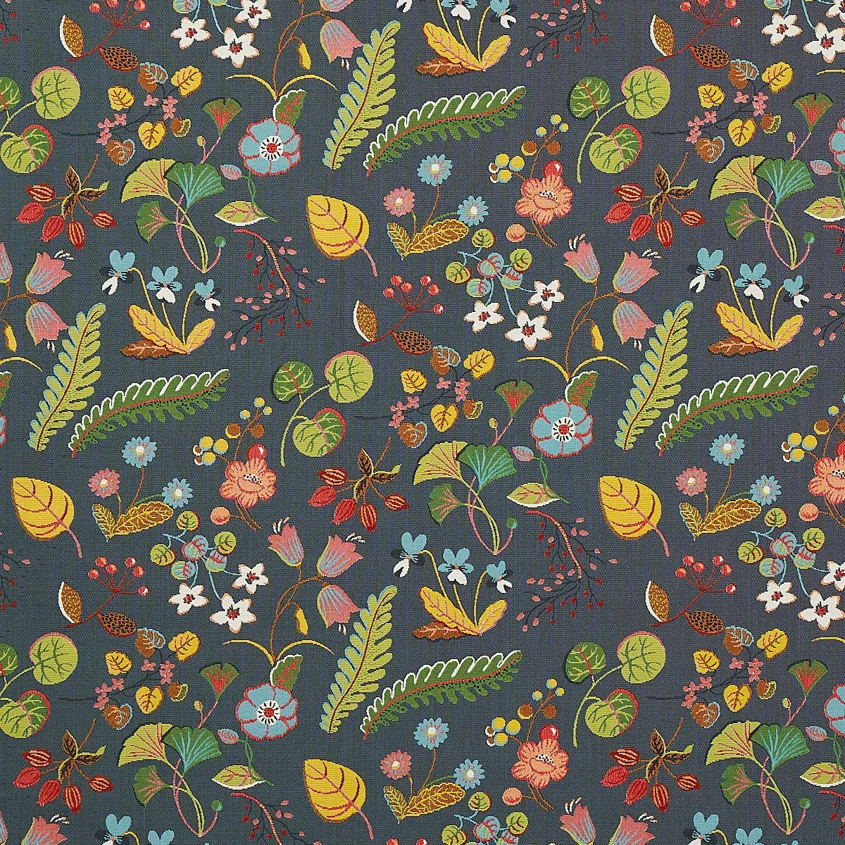 BOTANICA INDOOR/OUTDOOR fabric CHARCOAL color by Schumacher