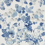 BOUQUET CHINOIS Fabric – PORCELAIN | Schumacher | Wallpaper BOUQUET CHINOIS fabric PORCELAIN color by Schumacher