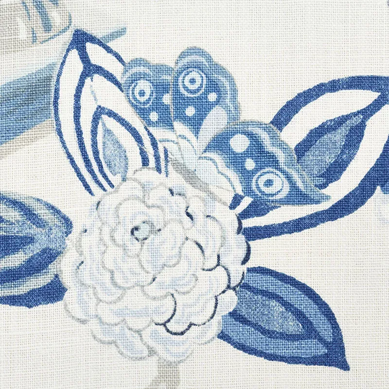 BOUQUET CHINOIS Fabric – PORCELAIN | Schumacher | Wallpaper BOUQUET CHINOIS fabric PORCELAIN color by Schumacher