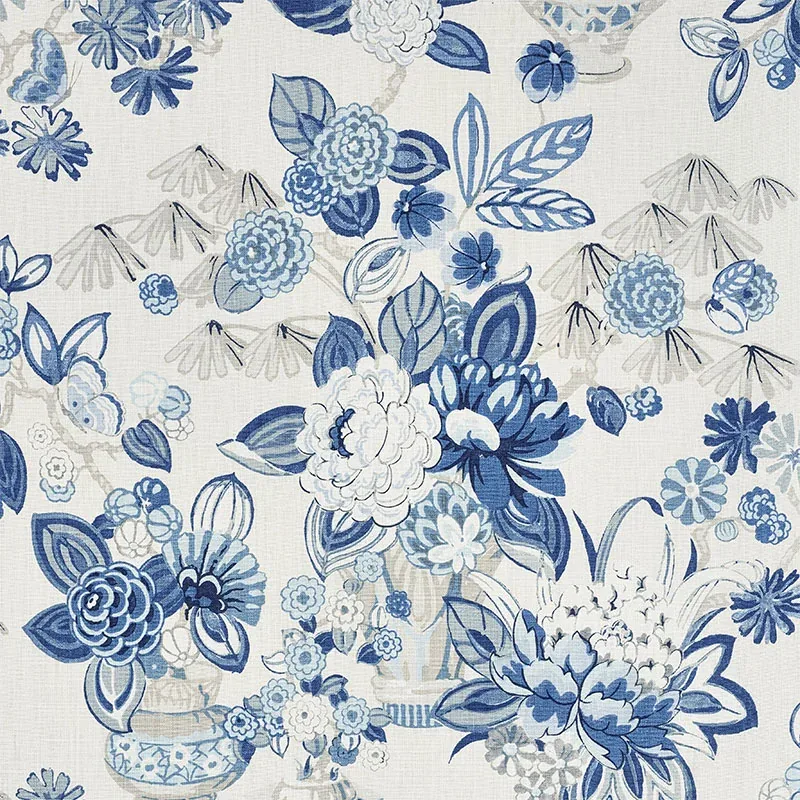 BOUQUET CHINOIS fabric PORCELAIN color by Schumacher
