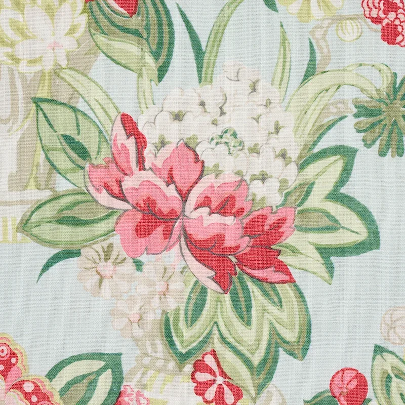 BOUQUET CHINOIS Fabric – SKY | Schumacher | Wallpaper Twins BOUQUET CHINOIS fabric SKY color by Schumacher