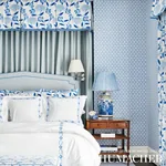 BOUQUET TOSS Fabric – AFTERNOON BLUE | Schumacher | Wallpape BOUQUET TOSS fabric AFTERNOON BLUE color by Schumacher