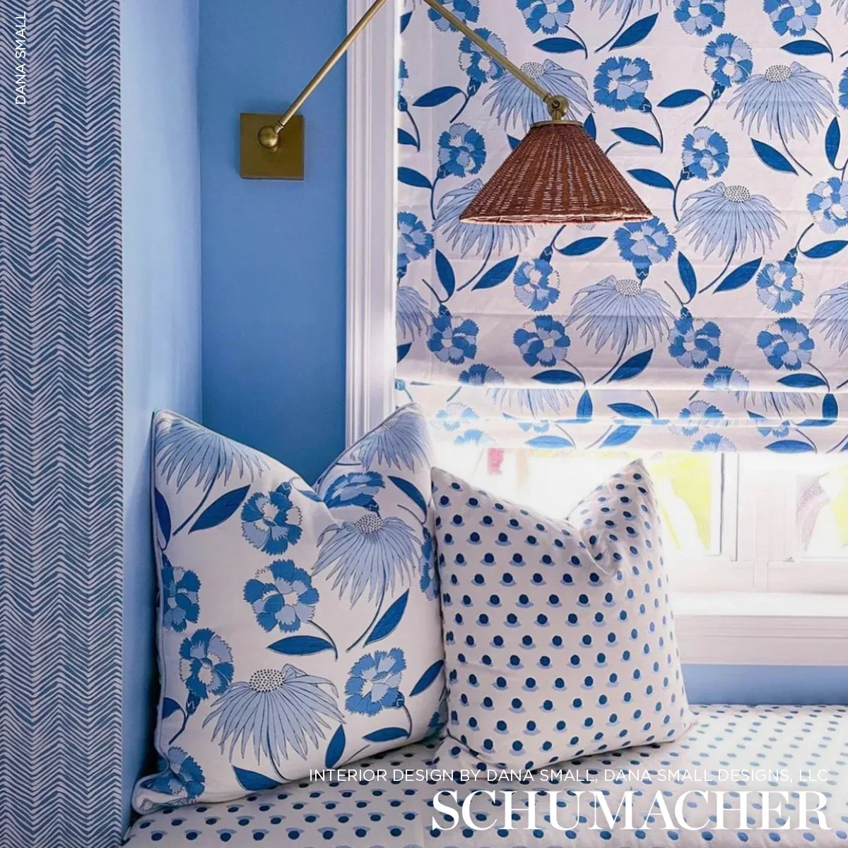 BOUQUET TOSS Fabric – AFTERNOON BLUE | Schumacher | Wallpape BOUQUET TOSS fabric AFTERNOON BLUE color by Schumacher