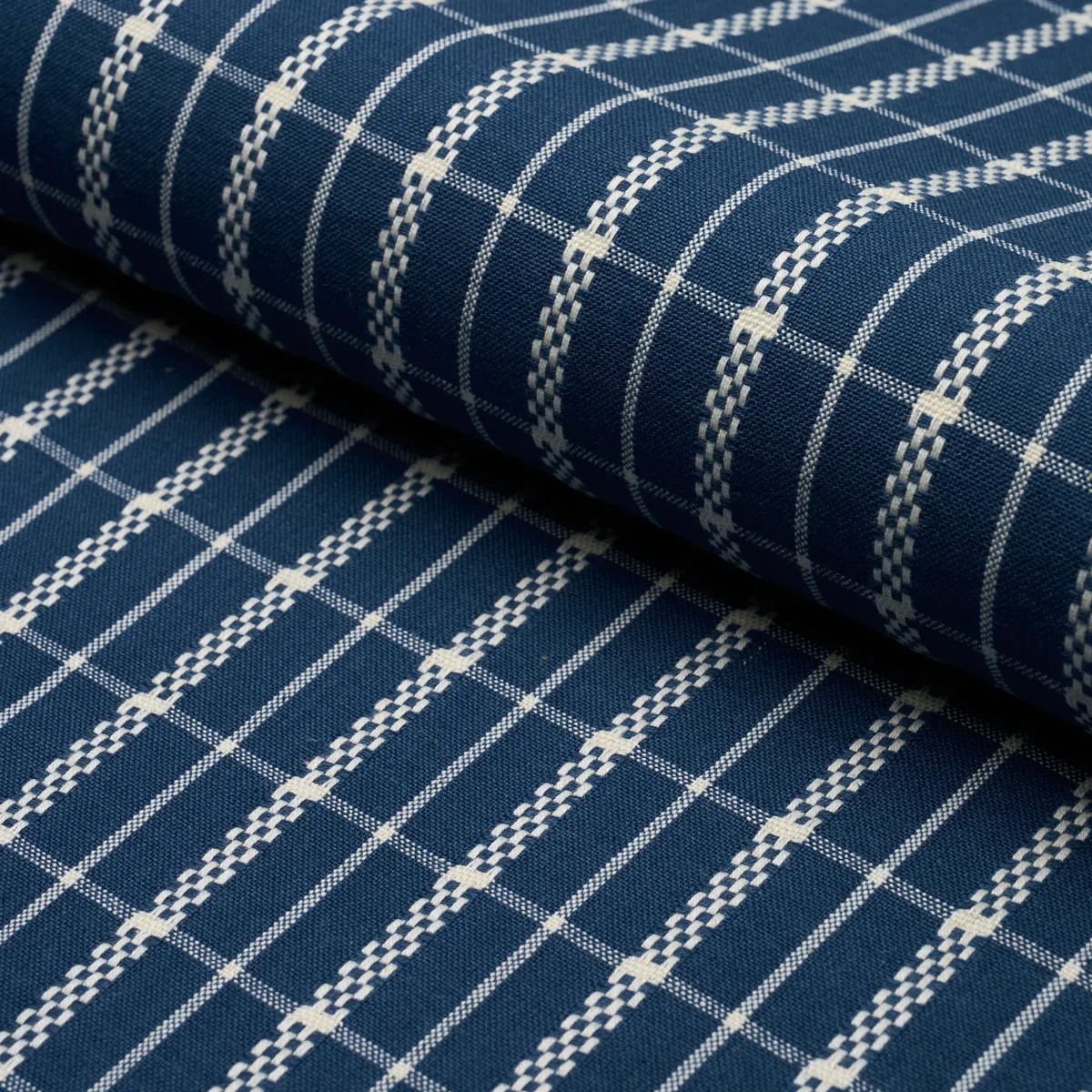 BOYD CHECK fabric INDIGO color by Schumacher