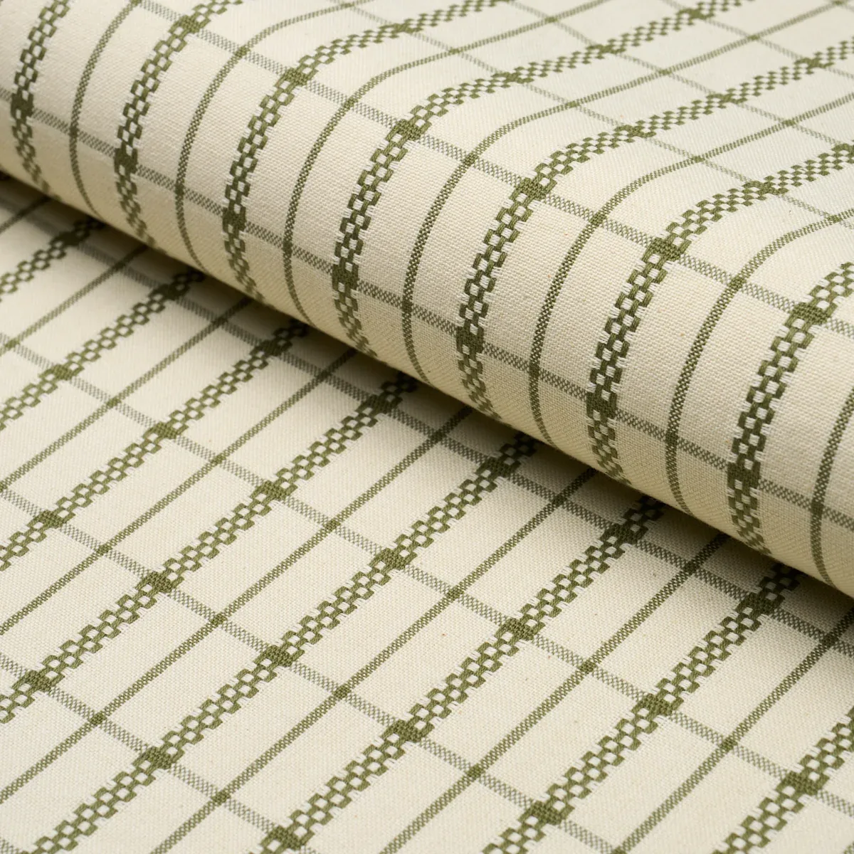 BOYD CHECK fabric MOSS color by Schumacher