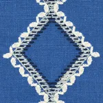 BRANSON EMBROIDERY Fabric – BLUE | Schumacher | Wallpaper Tw BRANSON EMBROIDERY fabric BLUE color by Schumacher