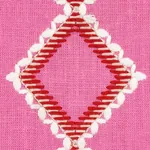BRANSON EMBROIDERY Fabric – PINK | Schumacher | Wallpaper Tw BRANSON EMBROIDERY fabric PINK color by Schumacher