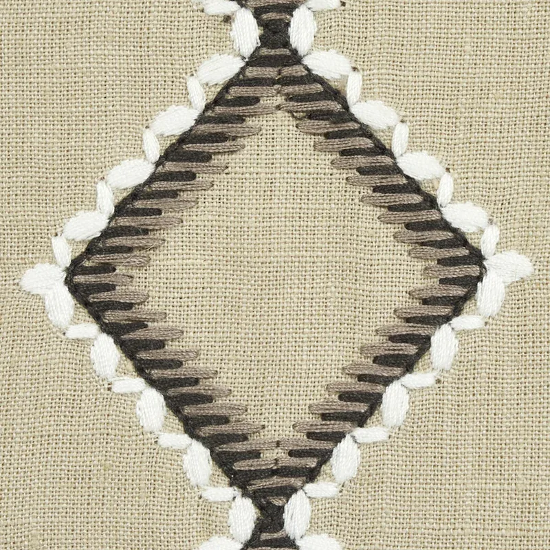 BRANSON EMBROIDERY Fabric – TAUPE | Schumacher | Wallpaper T BRANSON EMBROIDERY fabric TAUPE color by Schumacher