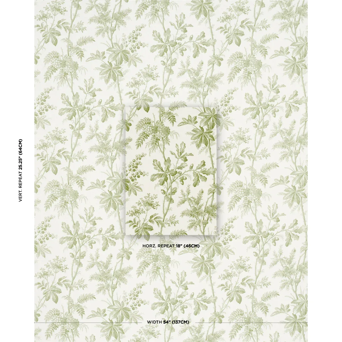 BRANTWOOD VINE Fabric – LEAF | Schumacher | Wallpaper Twins BRANTWOOD VINE fabric LEAF color by Schumacher