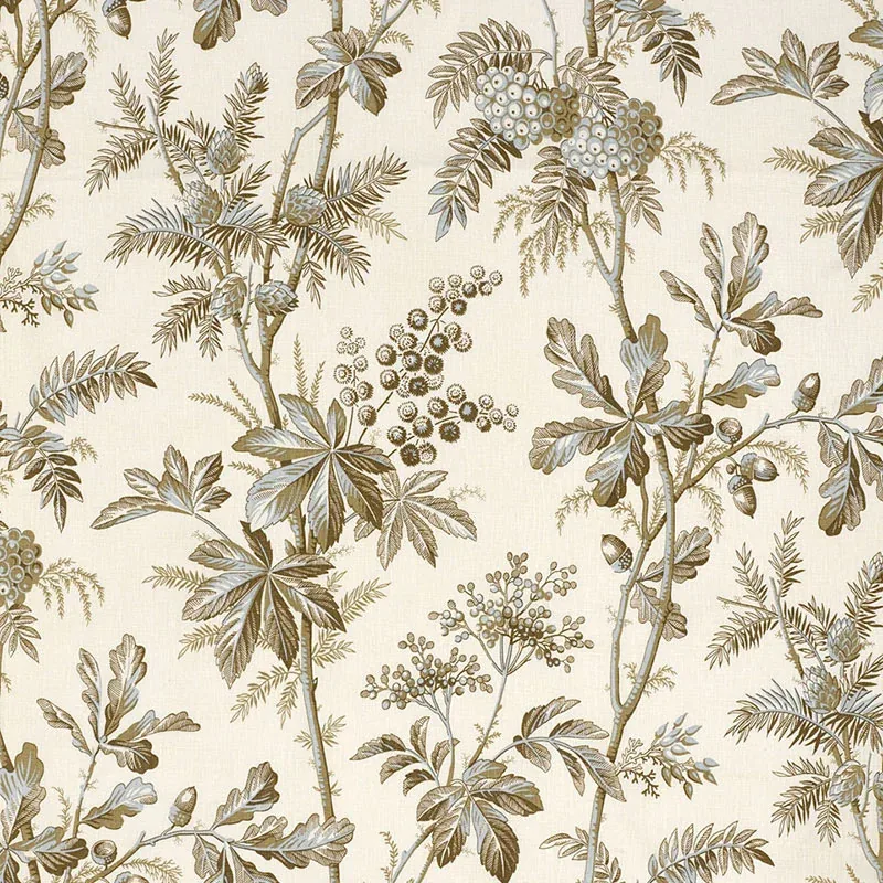 BRANTWOOD VINE fabric MINERAL color by Schumacher