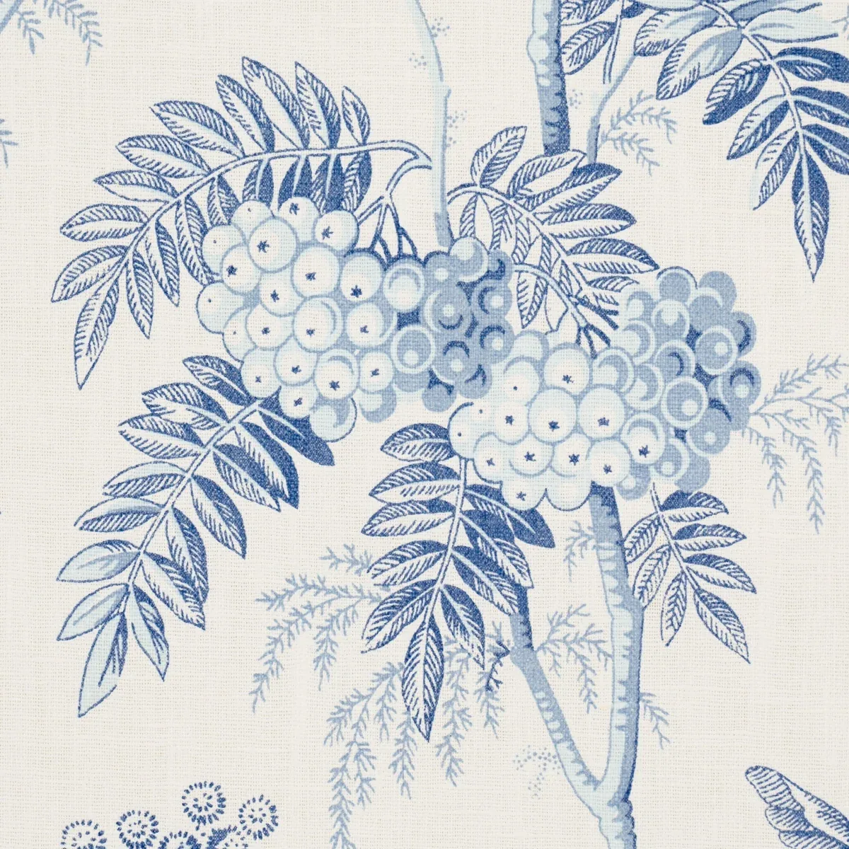 BRANTWOOD VINE Fabric – PORCELAIN | Schumacher | Wallpaper T BRANTWOOD VINE fabric PORCELAIN color by Schumacher