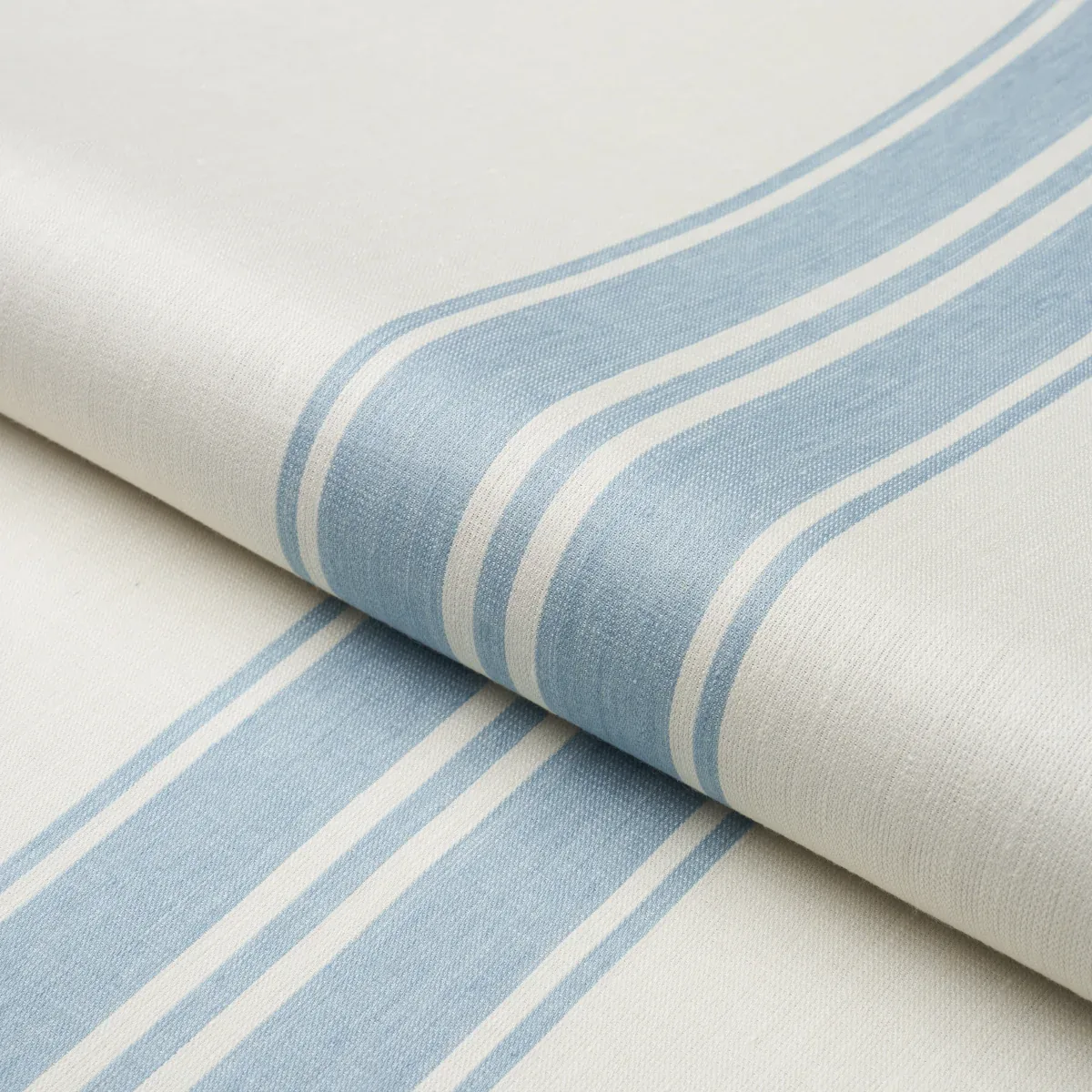 BRENTWOOD STRIPE Fabric – POOL | Schumacher | Wallpaper Twin BRENTWOOD STRIPE fabric POOL color by Schumacher