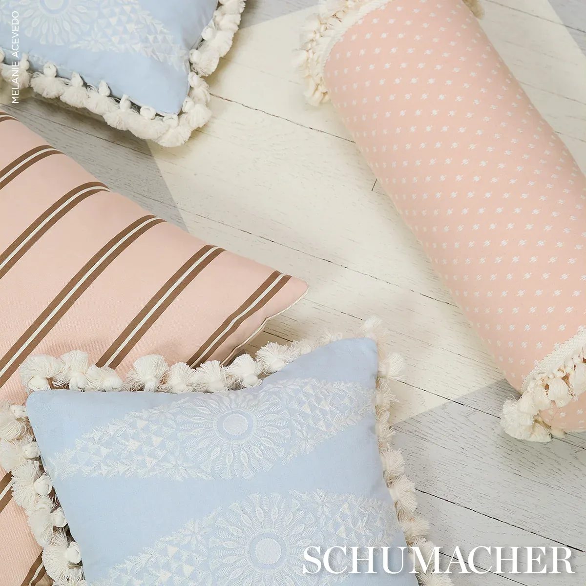 BRIONY STRIPE fabric CAMEO color by Schumacher