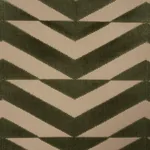 BROKEN CHEVRON CUT VELVET fabric OLIVE ON KHAKI color by Schumacher