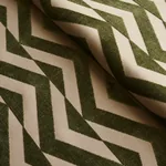 BROKEN CHEVRON CUT VELVET fabric OLIVE ON KHAKI color by Schumacher