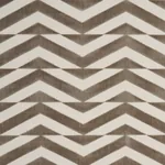 BROKEN CHEVRON CUT VELVET fabric TAUPE ON IVORY color by Schumacher