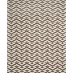 BROKEN CHEVRON CUT VELVET fabric TAUPE ON IVORY color by Schumacher