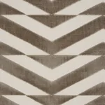 BROKEN CHEVRON CUT VELVET fabric TAUPE ON IVORY color by Schumacher