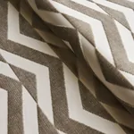 BROKEN CHEVRON CUT VELVET fabric TAUPE ON IVORY color by Schumacher