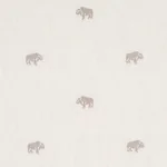 Buffalo Embroidered Linen Fabric – IVORY | Schumacher | Wall Buffalo Embroidered Linen fabric IVORY color by Schumacher