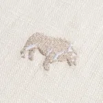 Buffalo Embroidered Linen Fabric – IVORY | Schumacher | Wall Buffalo Embroidered Linen fabric IVORY color by Schumacher