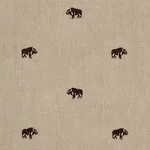 Buffalo Embroidered Linen fabric NATURAL color by Schumacher