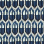 BUKHARA IKAT Fabric – INDIGO | Schumacher | Wallpaper Twins BUKHARA IKAT fabric INDIGO color by Schumacher