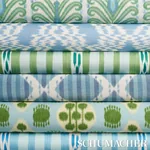 BUKHARA IKAT Fabric – MINERAL AND LEAF | Schumacher | Wallpa BUKHARA IKAT fabric MINERAL AND LEAF color by Schumacher