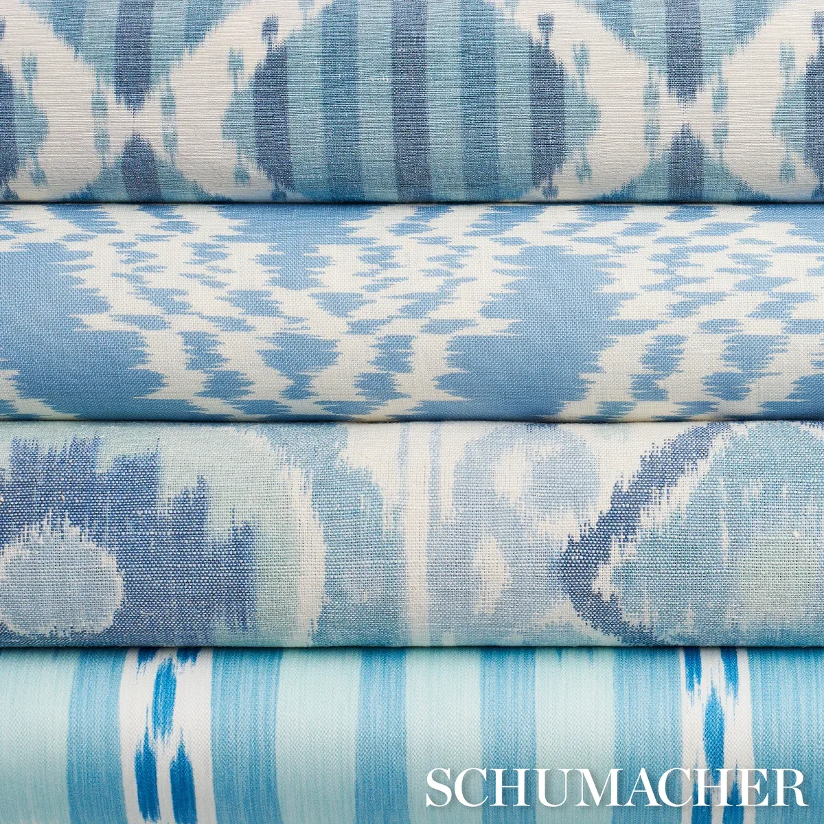 BUKHARA IKAT Fabric – SKY AND AQUA | Schumacher | Wallpaper BUKHARA IKAT fabric SKY AND AQUA color by Schumacher