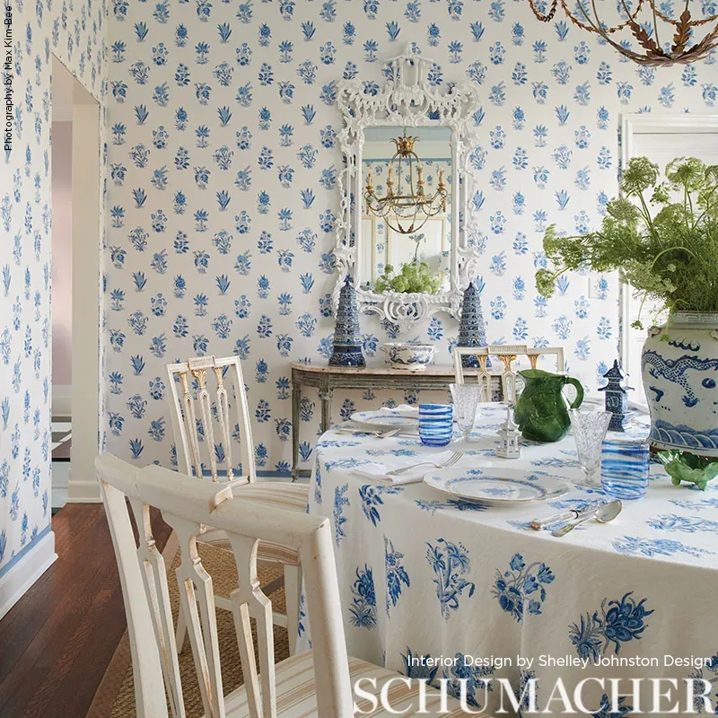 BUNNY Fabric – DELFT | Schumacher | Wallpaper Twins BUNNY fabric DELFT color by Schumacher