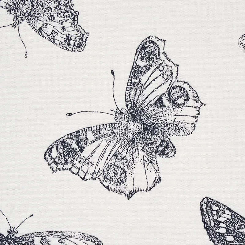 BURNELL BUTTERFLY fabric BLACK color by Schumacher