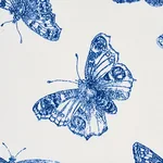 BURNELL BUTTERFLY fabric BLUE color by Schumacher