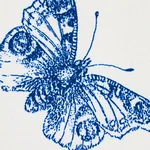 BURNELL BUTTERFLY fabric BLUE color by Schumacher