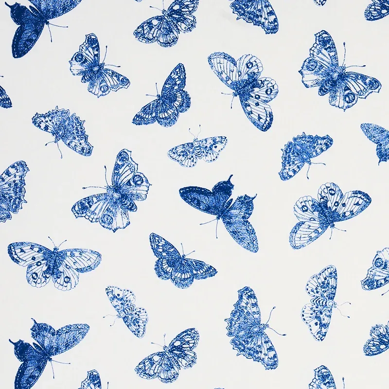 BURNELL BUTTERFLY fabric BLUE color by Schumacher