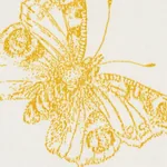 BURNELL BUTTERFLY fabric YELLOW color by Schumacher