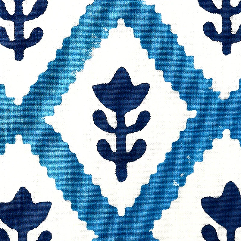 Buti Hand Block Print fabric BLUE color by Schumacher