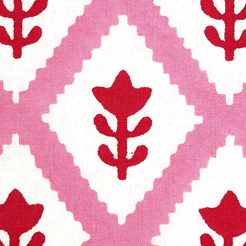 Buti Hand Block Print fabric PINK color by Schumacher