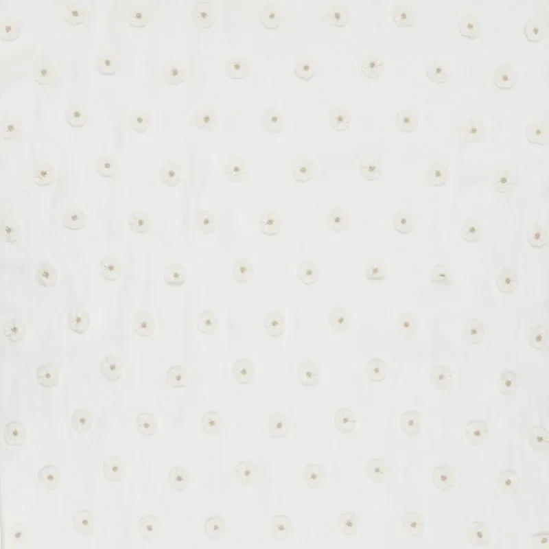 BUTTON FLOWER SHEER Fabric – IVORY | Schumacher | Wallpaper BUTTON FLOWER SHEER fabric IVORY color by Schumacher