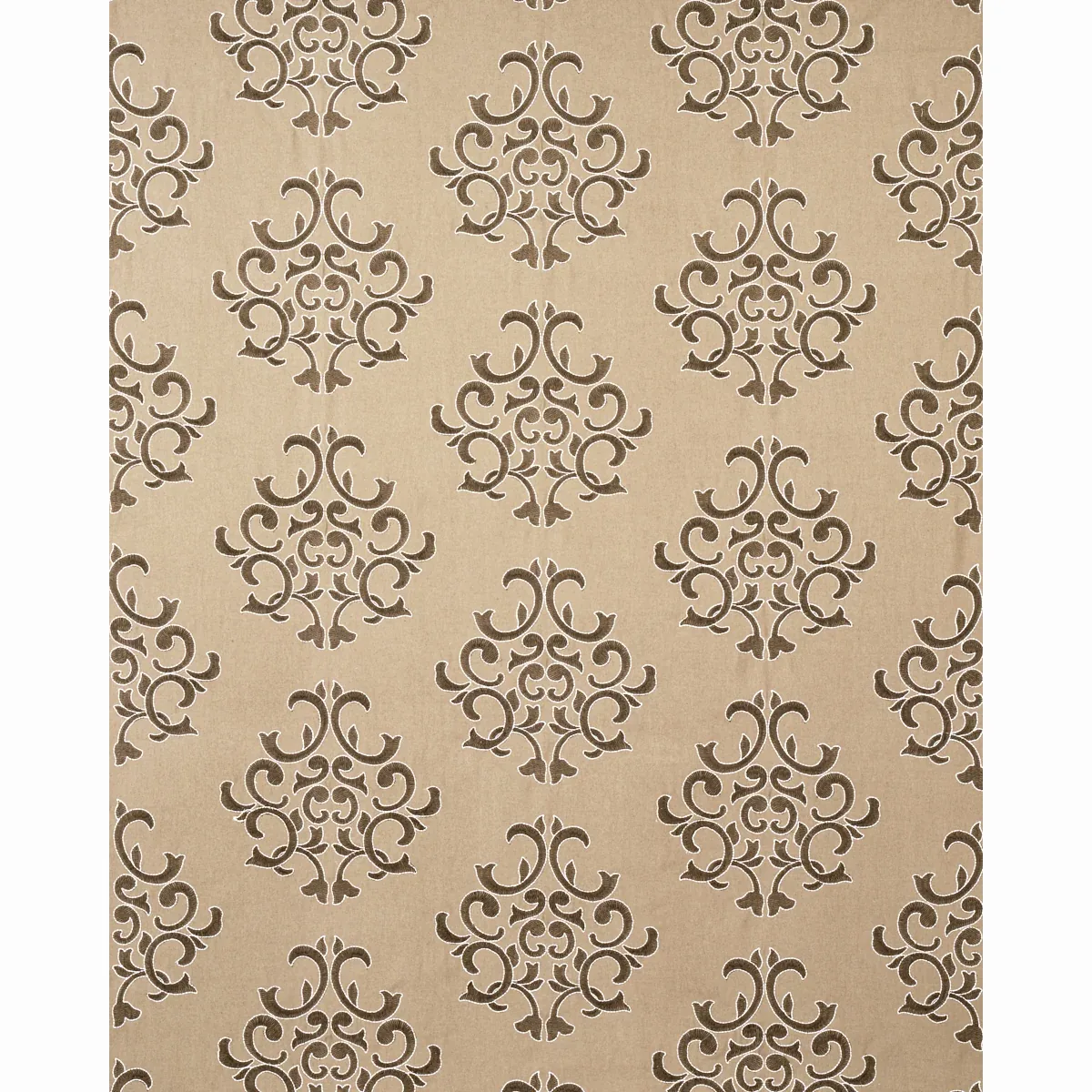 Byron Embroidered Wool fabric BUCKSKIN color by Schumacher