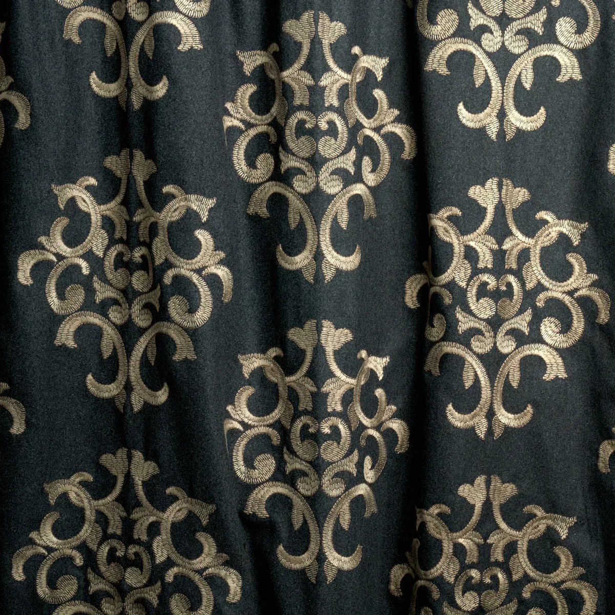 Byron Embroidered Wool Fabric – CHARCOAL | Schumacher | Wall Byron Embroidered Wool fabric CHARCOAL color by Schumacher