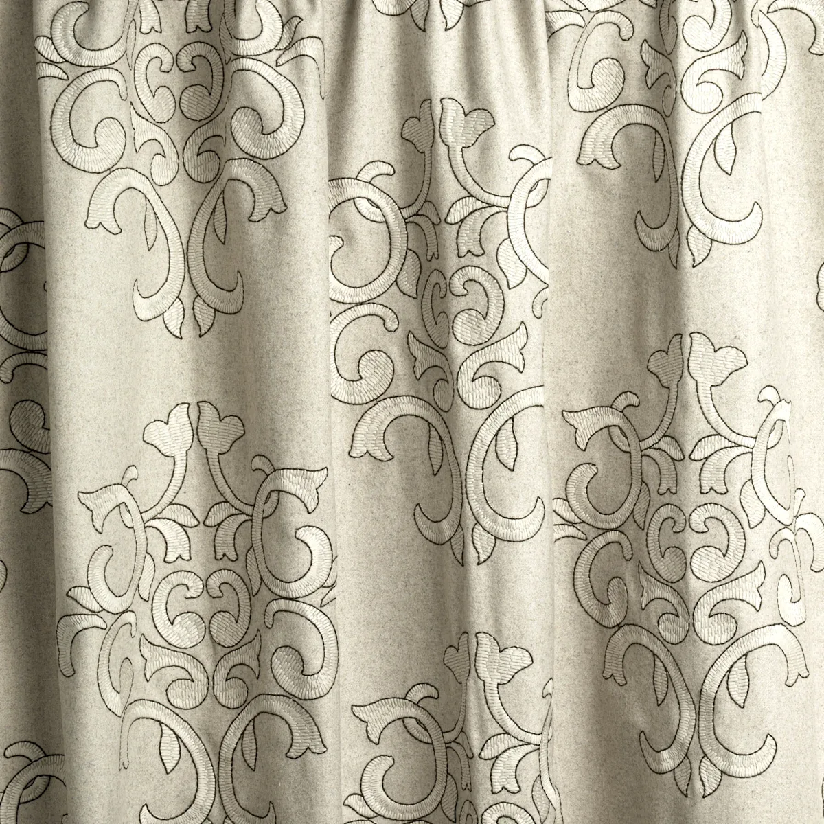 Byron Embroidered Wool Fabric – OAT | Schumacher | Wallpaper Byron Embroidered Wool fabric OAT color by Schumacher
