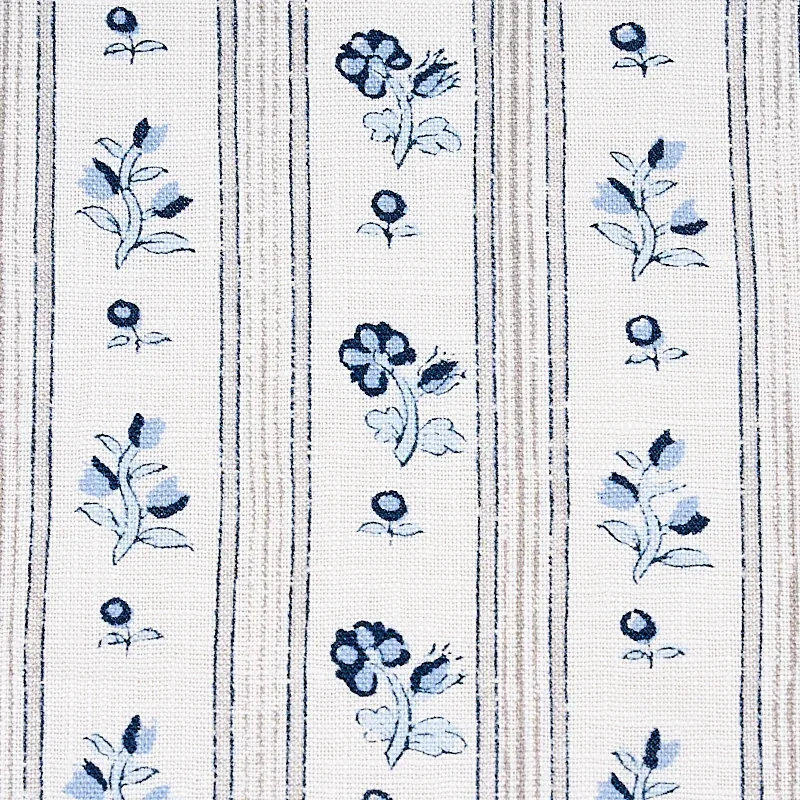 CABANON STRIPE Fabric – BLEU | Schumacher | Wallpaper Twins CABANON STRIPE fabric BLEU color by Schumacher
