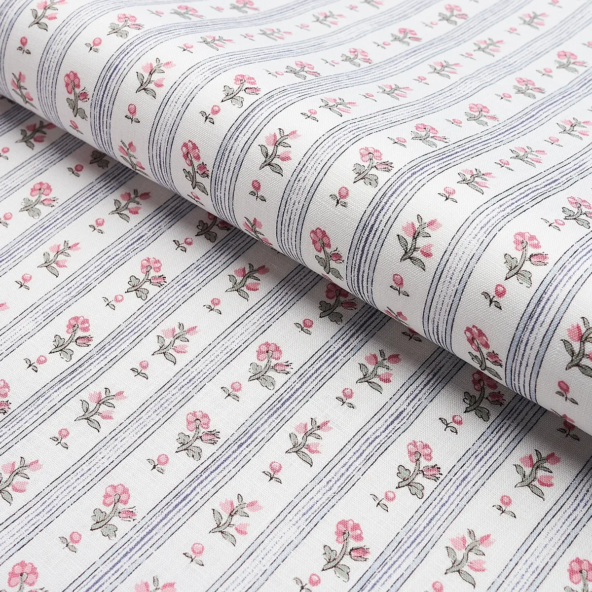 CABANON STRIPE fabric ROSE color by Schumacher