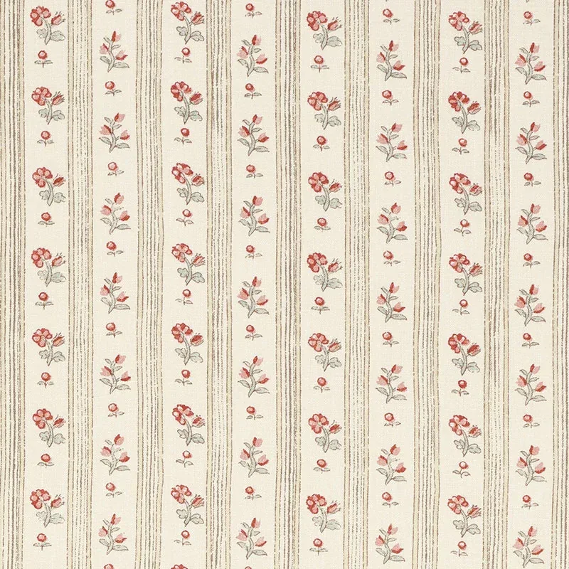 CABANON STRIPE fabric ROUGE color by Schumacher