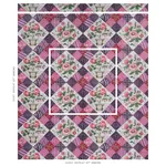 CALDWELL PATCHWORK CHINTZ fabric FUCHSIA AND PLUM color by Schumacher