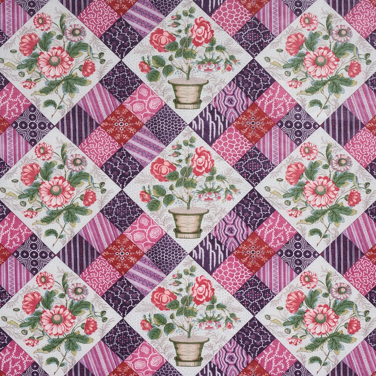 180121 | CALDWELL PATCHWORK CHINTZ – FUCHSIA AND PLUM