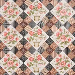 CALDWELL PATCHWORK CHINTZ Fabric – ROSE AND CHOCOLATE | Schu CALDWELL PATCHWORK CHINTZ fabric ROSE AND CHOCOLATE color by Schumacher